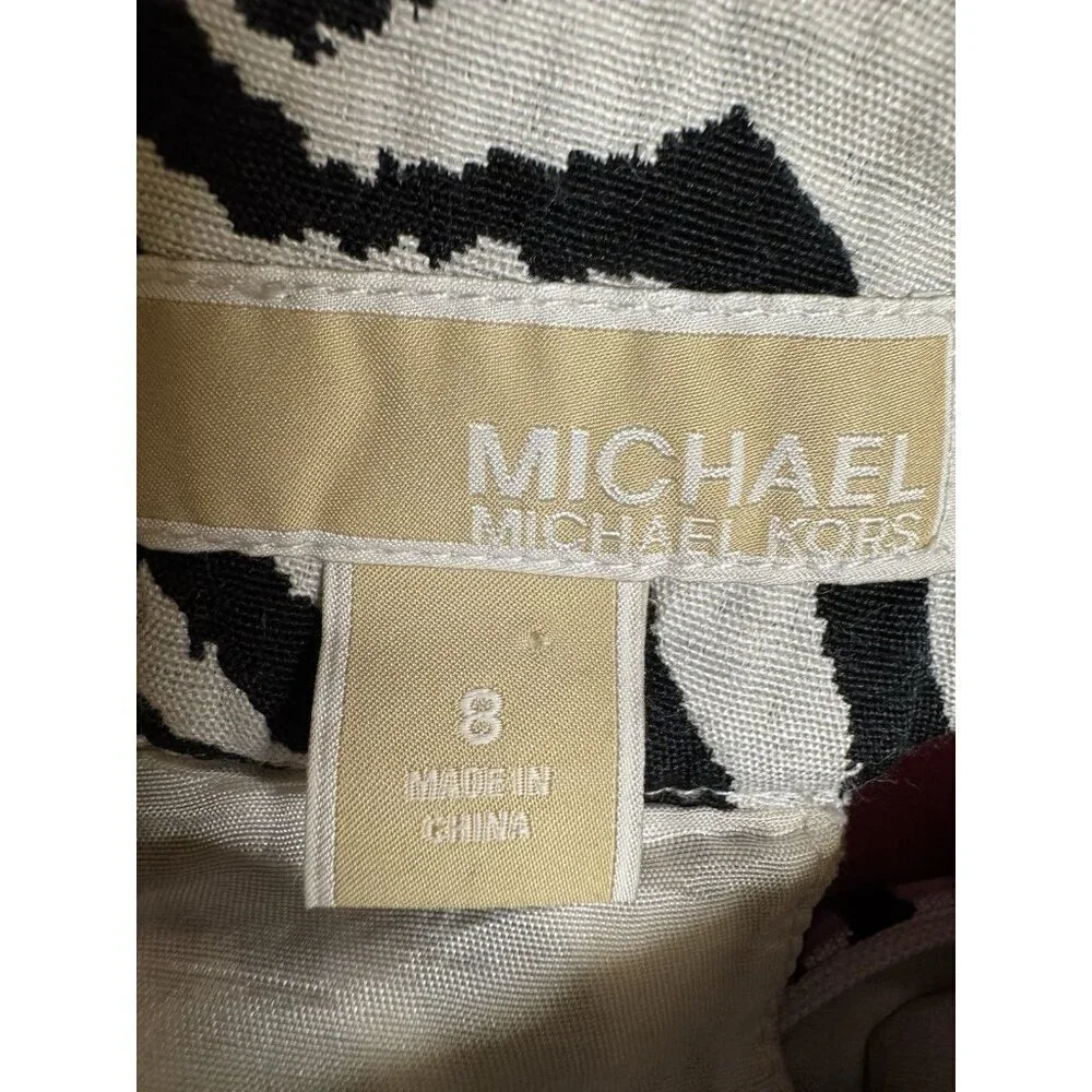 Michael Kors Zebra Print Halter Dress Size 8 Lined Cotton Blend